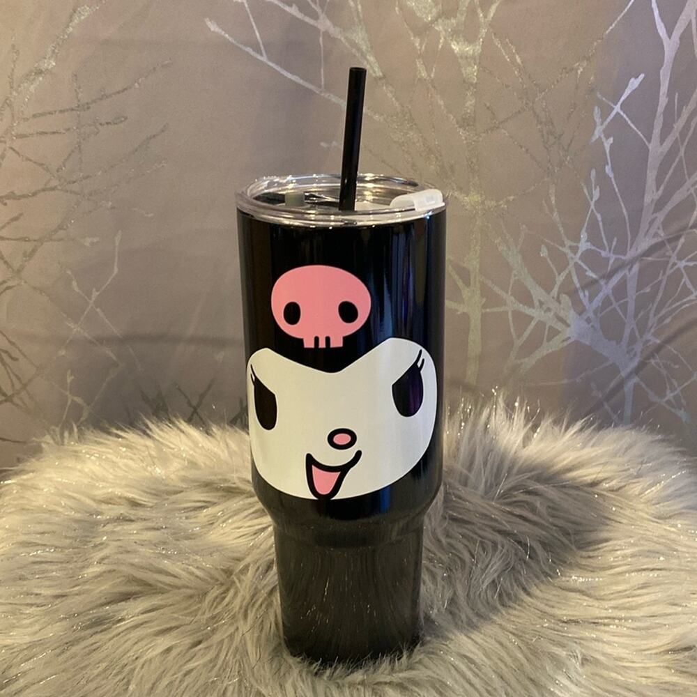 BNWT Bioworld 40oz KUROMI HELLO KITTY Black Stainless Steel Tumbler